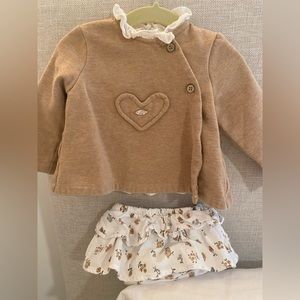 Mayoral sweater and ruffled bottom 2-piece set